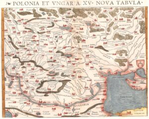 1540 S. Munster  "Polonia et Vngaria XV Nova Tabvla" 1