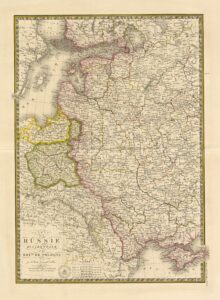 1827 A.H. Brue "Carte de la Russie Occidentale et du Royme De Pologne "